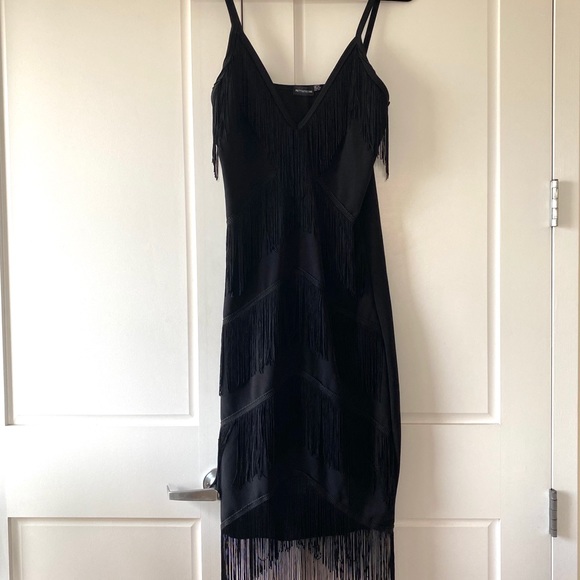 PrettyLittleThing Strappy Tassel Dress Size: 10 - Picture 2 of 7